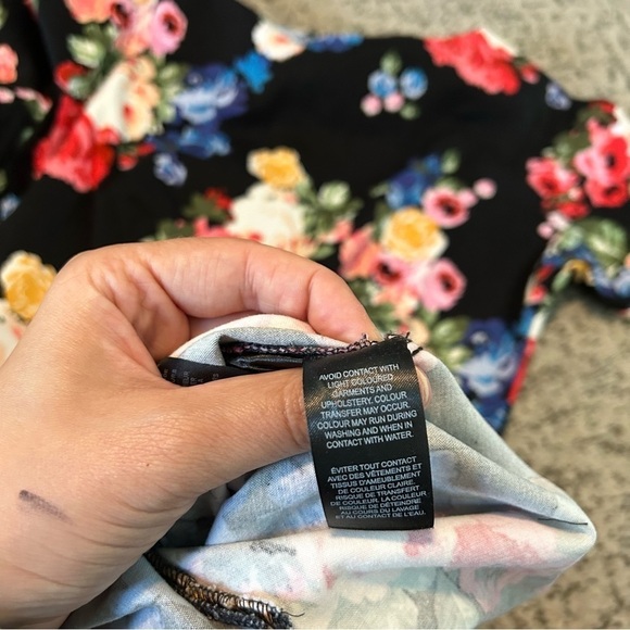 ASOS Black & Floral Print Sheath Mini Pencil Dress Size 2 - Picture 5 of 11